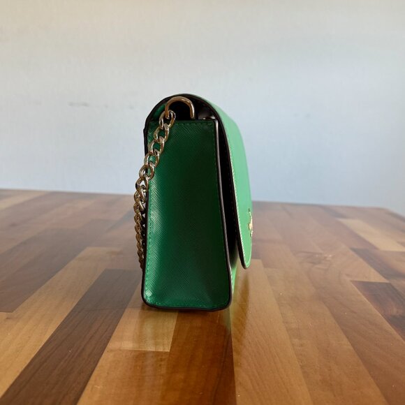 Kate Spade Green Leather Crossbody Bag with Gold Chain - Picture 3 of 11